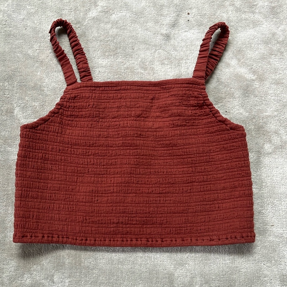 NWT Marine Layer Lila Double Cloth Tank in Rust, XL